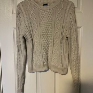GAP Women's Beige Cable Knit Sweater